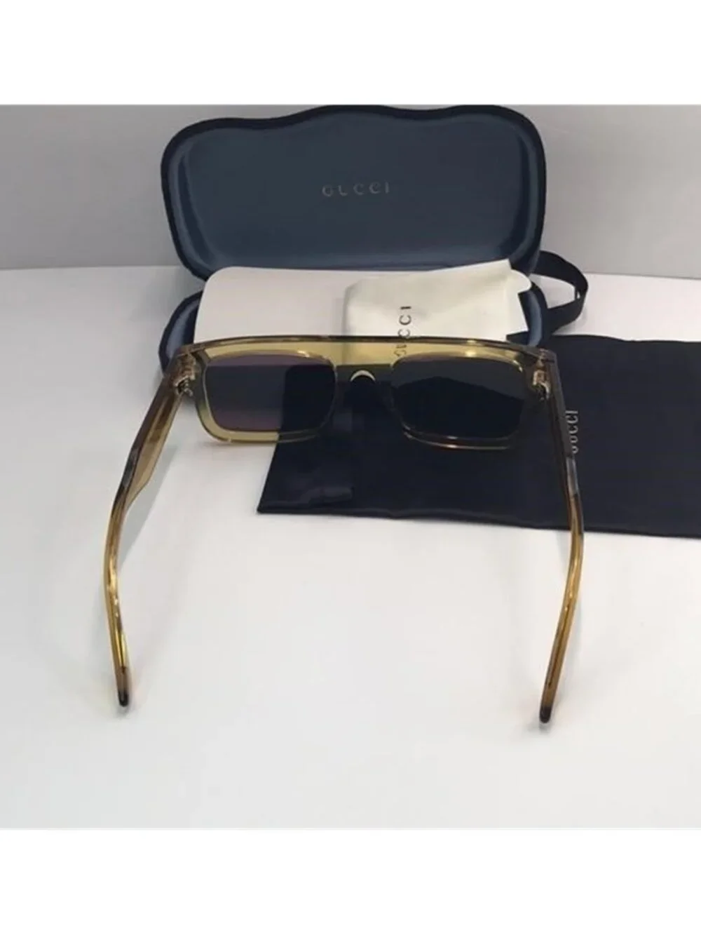New - GUCCI EYEWEAR GG1085S SUNGLASSES Yellow & Grey